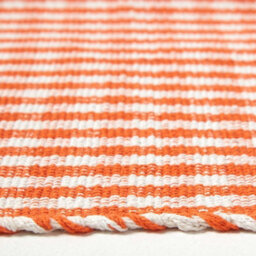 Homescapes Cotton Gingham Check Rug Hand Woven Orange White, 66 X 200 Cm - thumbnail 4