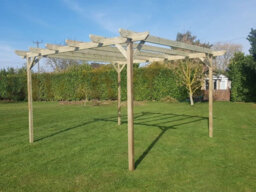Arbor Garden Solutions Chamfered Wooden Garden Pergola Kit, 2.4M X 2.4M (Natural Finish) - thumbnail 4