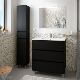Salgar Optim Noir 600mm Floorstanding Vanity Unit - Matt Black
