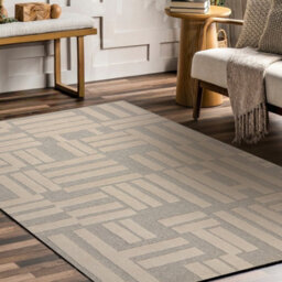 RugsX Flux 461.95.ae110 Wool Carpet Osta - Geometric, Structural, Loft Cream Beige 60X120 Cm - thumbnail 1