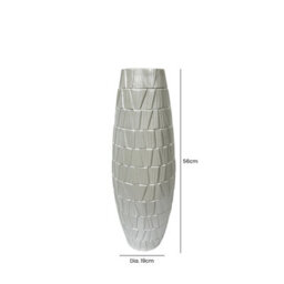Vanity Living 56Cm Pearl White Polyresin Floor Vase, Large Decorative Vase For Living Room - thumbnail 2