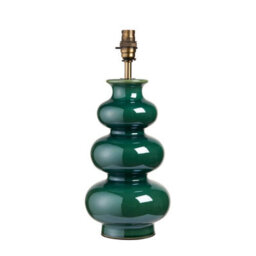 Loops Elegant Gloss Green Table Lamp Base With Aged Brass Holder For Stylish Home Decor