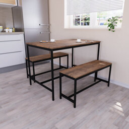 Lassic Vida Designs Roslyn 4 Seater Dining Table With Bench Set, Dark Wood - thumbnail 2