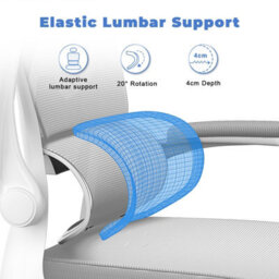 Onemill Computer Chair With Adjustable Lumbar Support And Headrest, Swivel Executive Mesh Office Chair For Home Office-Grey - thumbnail 3