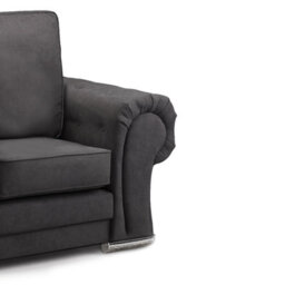 Furnishings For Less UK Milan 5 Seater Long  L Shaped Corner Sofa Full Back Chesterfield Arms Black Right Hand Facing - thumbnail 4