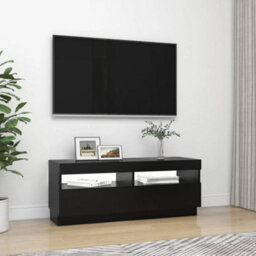 Walplus Tv Cabinet With Led Lights Black 100X35X40 Cm - thumbnail 5