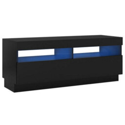 Walplus Tv Cabinet With Led Lights Black 100X35X40 Cm - thumbnail 2