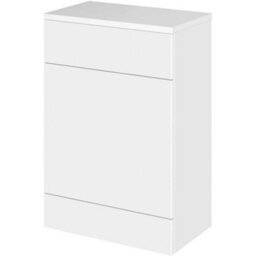 Hudson Reed Fusion Floor Standing Wc Unit With Coordinating Top, Stylish Single Vanity Unit,  Gloss White, 600mm - thumbnail 1