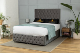 UKBEDFURNITURE Monaco Plush Steel End Opening Divan Ottoman Bed With 54 Inch Headboard - thumbnail 1