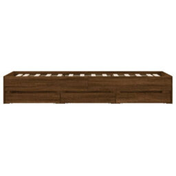 Berkfield Bed Frame With Drawers Without Mattress Brown Oak 75X190 Cm Small Single - thumbnail 7