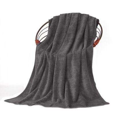 Oxford Homeware Reversible Throw Blanket Soft Warm & Sofa, Bed Fleece Throw, Grey (King 200X240Cm)