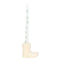 Western Cowboy Boot Candle Holder With Taper Candle & Cactus Design - thumbnail 4