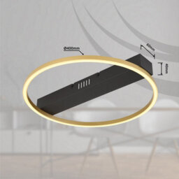 Luminosa Lighting Luminosa Luffy Integrated Led Semi Flush Ceiling Light Black Led 3000K - thumbnail 7