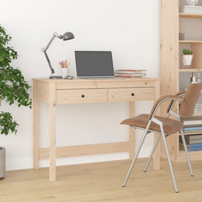 Berkfield Desk With Drawers 100X50X78 Cm Solid Wood Pine - image 1