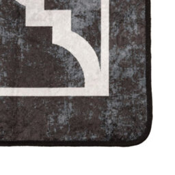 Berkfield Rug Washable Black And White 80X150 Cm Anti Slip - thumbnail 3