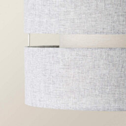 Valuelights Sophia 2 Tier Grey Linen Drum Ceiling Lamp Shade And Bulb (D)30Cm - thumbnail 5