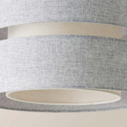 Valuelights Sophia 2 Tier Grey Linen Drum Ceiling Lamp Shade And Bulb (D)30Cm - thumbnail 6