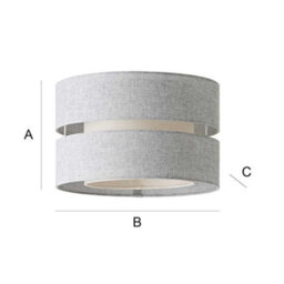 Valuelights Sophia 2 Tier Grey Linen Drum Ceiling Lamp Shade And Bulb (D)30Cm - thumbnail 9