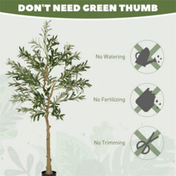 180Cm Artificial Fiddle Leaf Fig Tree, Realistic Fake Plant, Green - thumbnail 4