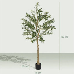 180Cm Artificial Fiddle Leaf Fig Tree, Realistic Fake Plant, Green - thumbnail 2