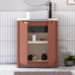 Royal Bathrooms Avenza 600mm Terracotta Clay Floor Standing Bathroom Vanity Unit 2 Door With Elena Basin - thumbnail 5