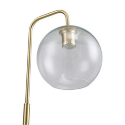 Living And Home Retro Glass Lampshade Metal Table Lamp, Brass Base Indoor Reading Lamp - thumbnail 3