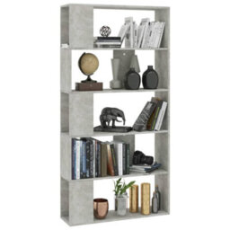 Berkfield Book Cabinet/room Divider Concrete Grey 80X24X159 Cm Engineered Wood - thumbnail 3