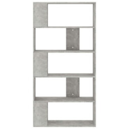 Berkfield Book Cabinet/room Divider Concrete Grey 80X24X159 Cm Engineered Wood - thumbnail 5