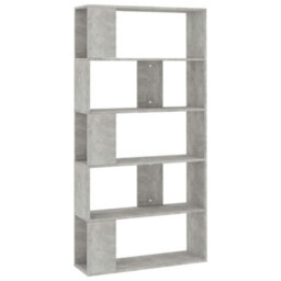Berkfield Book Cabinet/room Divider Concrete Grey 80X24X159 Cm Engineered Wood - thumbnail 2