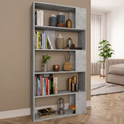Berkfield Book Cabinet/room Divider Concrete Grey 80X24X159 Cm Engineered Wood