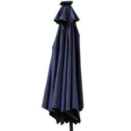Rinse Bathrooms Blue Garden Parasol With Solar Powered Lights With Tilt And Crank Handle Outdoor Patio Umbrella Mechanism 2.5M - thumbnail 3