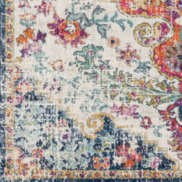 Livabliss Harput-Vintage Blue Orange Yellow Grey Traditional Boho Living Dining Bedroom Rug 120 X 170 Cm Easy Care, Non Shedding - thumbnail 7