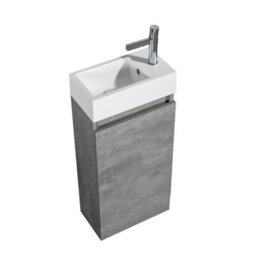 Plum&clay Condense Concrete Floor Standing Cloakroom Vanity Unit (W)390mm - thumbnail 5
