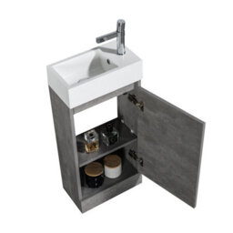 Plum&clay Condense Concrete Floor Standing Cloakroom Vanity Unit (W)390mm - thumbnail 4