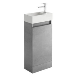 Plum&clay Condense Concrete Floor Standing Cloakroom Vanity Unit (W)390mm