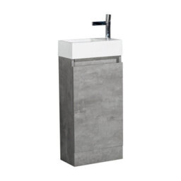 Plum&clay Condense Concrete Floor Standing Cloakroom Vanity Unit (W)390mm - thumbnail 6