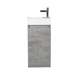 Plum&clay Condense Concrete Floor Standing Cloakroom Vanity Unit (W)390mm - thumbnail 2