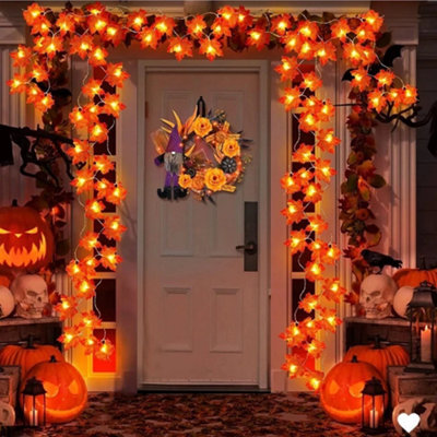 Halloween Maple Leaf Led String Lights 6 Meter Fall Garland Decoration - image 1