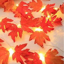 Halloween Maple Leaf Led String Lights 6 Meter Fall Garland Decoration - thumbnail 4