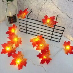 Halloween Maple Leaf Led String Lights 6 Meter Fall Garland Decoration - thumbnail 2