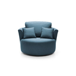 Abakus Direct Darcy  Swivel In Teal Linen Fabric - thumbnail 1