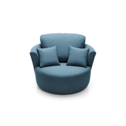 Abakus Direct Darcy  Swivel In Teal Linen Fabric - thumbnail 4