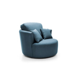Abakus Direct Darcy  Swivel In Teal Linen Fabric - thumbnail 2