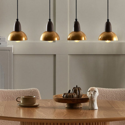 Beliani 4-Light Brass Iron Pendant Lamp For Dining Room And Living Room - image 1