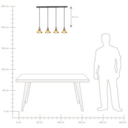 Beliani 4-Light Brass Iron Pendant Lamp For Dining Room And Living Room - thumbnail 8