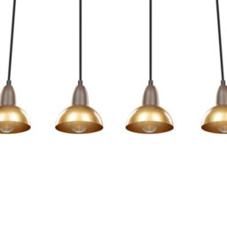 Beliani 4-Light Brass Iron Pendant Lamp For Dining Room And Living Room - thumbnail 4