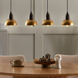 Beliani 4-Light Brass Iron Pendant Lamp For Dining Room And Living Room - thumbnail 1