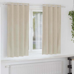 Berkfield Blackout Curtains With Eyelets 2 Pcs Cream Velvet