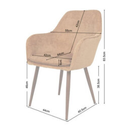 Muse - Pair Of Chairs In Woven Yarn Fabric Set Of 2 Dining Chairs Orange With Walnut Effect Legs - thumbnail 9