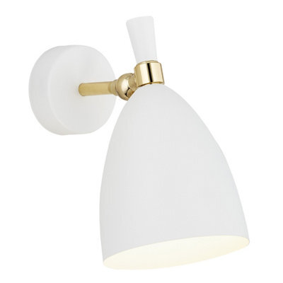 Luminosa Lighting Luminosa Charlotte Dome Wall Lamp White Structure, Brass Elements - image 1